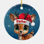 Dasher Baby Deer, Fawn, Doe, Reindeer 🦌🎄 セラミックオーナメント (裏面)