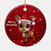 Dasher Baby Deer, Fawn, Doe, Reindeer🦌 🎄 セラミックオーナメント (裏面)