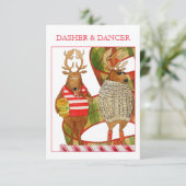 DASHER DANCER 3.5x5フラットクリスマスカード カード (スタンド正面)