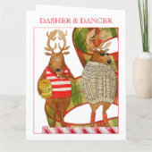 DASHER DANCER BIG Christmas Card カード (裏面)