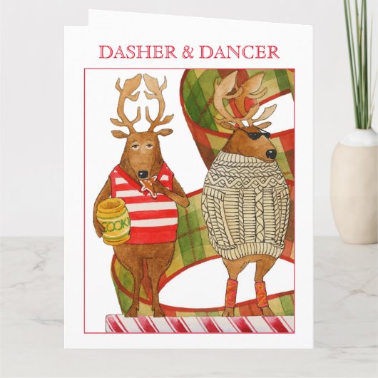 DASHER DANCER BIG Christmas Card カード (裏面)