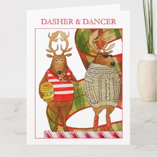DASHER DANCER BIG Christmas Card カード (正面)