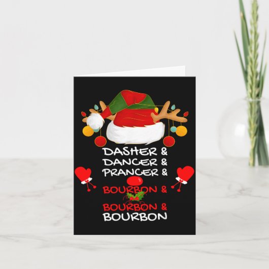 Dasher Dancer Prancer &amp; Bourbon Christmas Holi カード (正面)