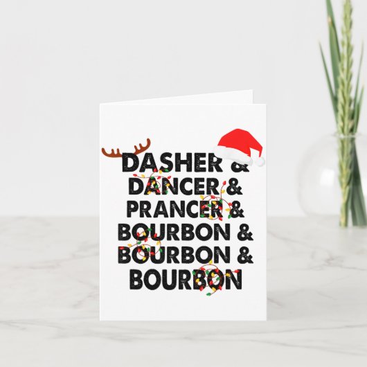 Dasher Dancer Prancer &amp; Bourbon Christmas Holi カード (正面)