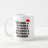 Dasher Dancer Prancer &amp; Bourbon Christmas Holi コーヒーマグカップ (左)