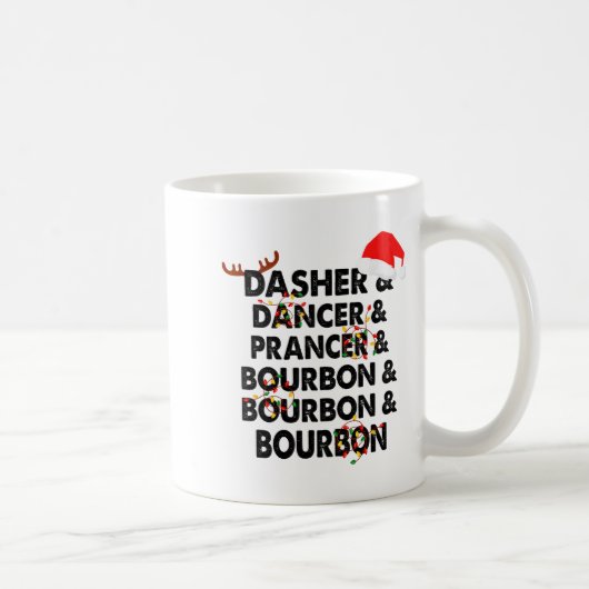 Dasher Dancer Prancer &amp; Bourbon Christmas Holi コーヒーマグカップ (右)
