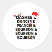 Dasher Dancer Prancer &amp; Bourbon Christmas Holi ラウンドシール (正面)