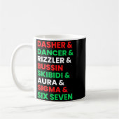 Dasher Dancer Prancer &amp; Rizzler 67 Funny Kids  コーヒーマグカップ (左)