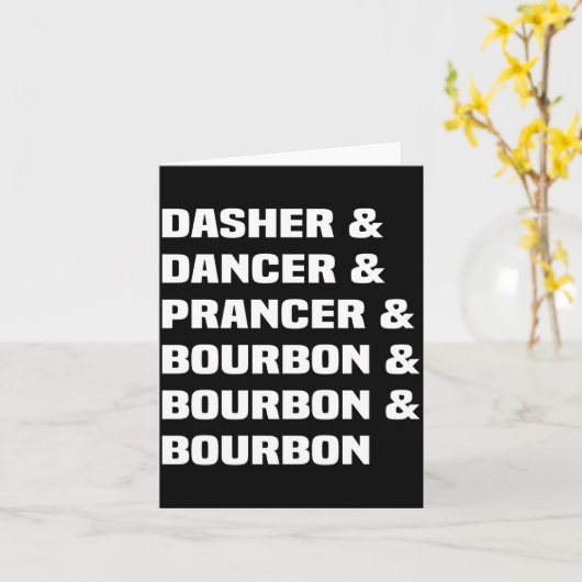 Dasher Dancer Prancer And Bourbon Christmas Holida カード (黄色い花)