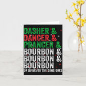 Dasher Dancer Prancer And Bourbon Christmas Xmas H カード (黄色い花)