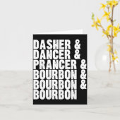 Dasher Dancer Prancer And Bourbon Whiskey Funny Ch カード (黄色い花)
