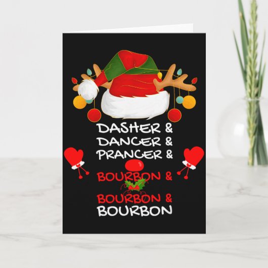 Dasher Dancer Prancer & Bourbon クリスマス休日 カード (正面)