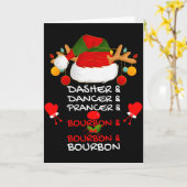 Dasher Dancer Prancer & Bourbon クリスマス休日 カード (黄色い花)
