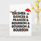 Dasher Dancer Prancer & Bourbon クリスマス・ホリデー カード (黄色い花)