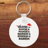 Dasher Dancer Prancer & Bourbon クリスマス・ホリデー キーホルダー (正面)
