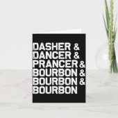 Dasher Dancer Prancer Bourbon Funny Christmas Sant カード (正面)