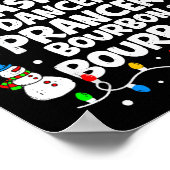 Dasher Dancer Prancer Bourbon Funny Christmas Sant ポスター (角)