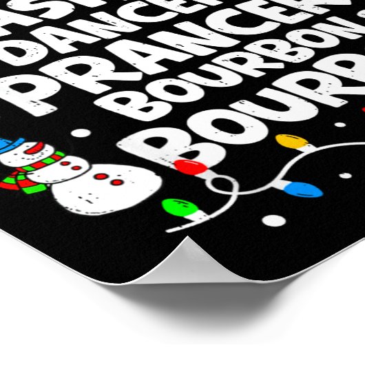 Dasher Dancer Prancer Bourbon Funny Christmas Sant ポスター (角)