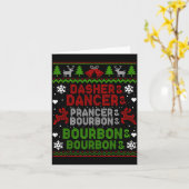 Dasher Dancer Prancer Bourbon Ugly Christmas Santa カード (黄色い花)