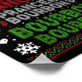 Dasher Dancer Prancer Bourbon Ugly Christmas Santa ポスター (角)