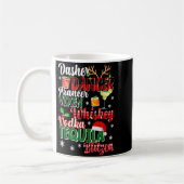 Dasher Dancer Prancer Vixen Moscato Vodka Tequila コーヒーマグカップ (左)