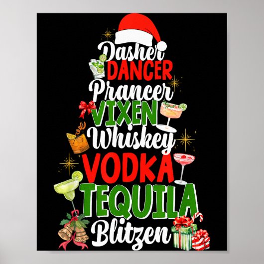 Dasher Dancer Prancer Vixen Moscato Vodka Tequila ポスター (正面)