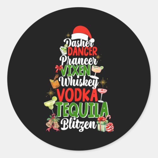 Dasher Dancer Prancer Vixen Moscato Vodka Tequila  ラウンドシール (正面)