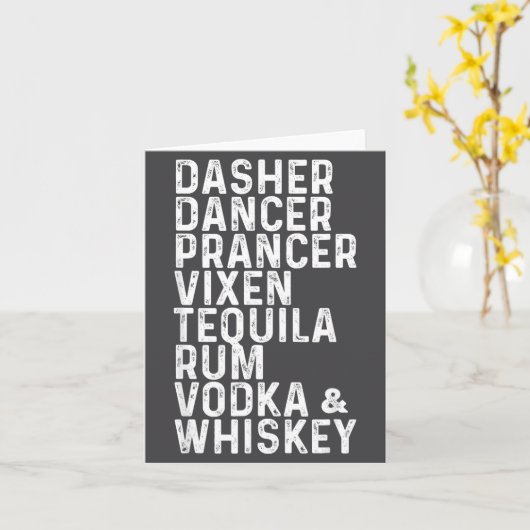 Dasher Dancer Prancer Vixen Tequila Rum Vodka And  カード (黄色い花)