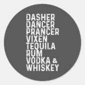 Dasher Dancer Prancer Vixen Tequila Rum Vodka And ラウンドシール (正面)
