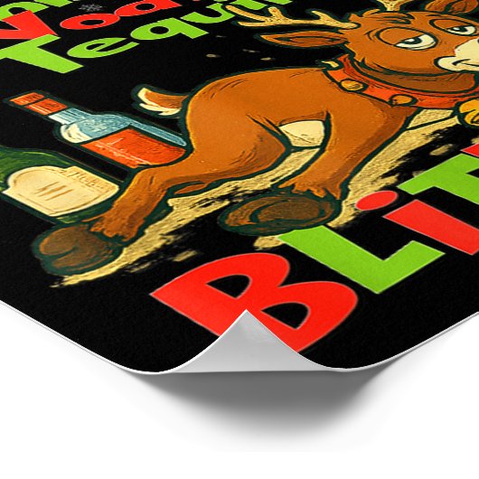 Dasher Dancer Whiskey Vodka Tequila Blitzen Christ ポスター (角)