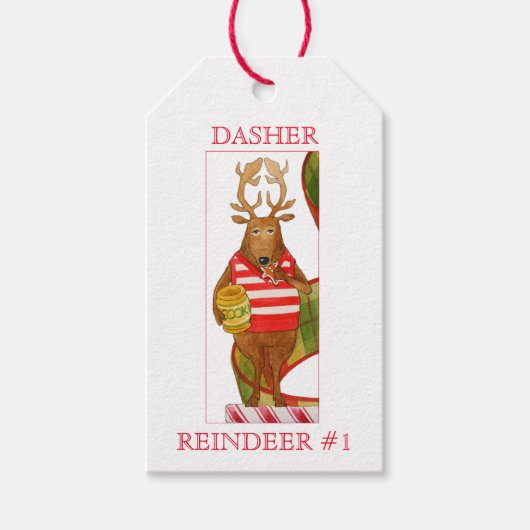 DASHER REINDEERギフトラベル ギフトタグ (正面)