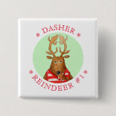 DASHER REINDEERスクエアピンボタン 缶バッジ (正面)