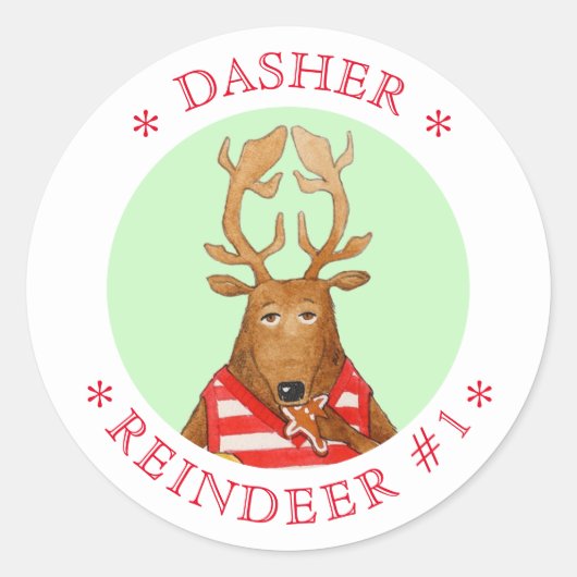 DASHER REINDEER大型ラウンドシール ラウンドシール (正面)