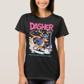Dasher Reindeer Christmas Speeding Fun Tシャツ (正面)