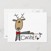 Dasher Reindeer Tシャツとギフト ポストカード (正面/裏面)