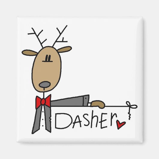 Dasher Reindeer Tシャツとギフト マグネット (正面)