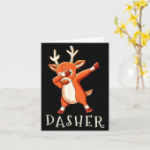 Dasher Santas Reindeers Family Matching Outfit Chr カード (黄色い花)