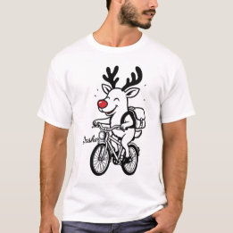 Dasher The Reindeer Riding a Bike Tシャツ