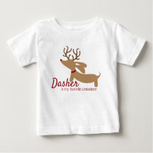 Dasher Weindeerのダックスフントのクリスマスのワイシャツ