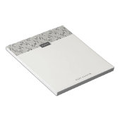 Dashing Bohoイカットジグザグパターンメモ帳 – グレー ノートパッド (アングル)