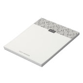 Dashing Bohoイカットジグザグパターンメモ帳 – グレー ノートパッド (回転)