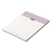 Dashing Bohoイカットジグザグパターンメモ帳 – 紫 ノートパッド (回転)