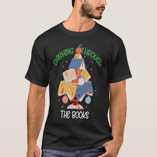 Dashing Books Christmas Xmas Holiday Love Reading Tシャツ (正面)