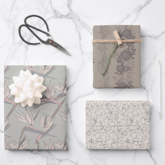 Dashing Groom-Set C、トロピカルロマンスギフトラップ ラッピングペーパーシート (正面)