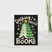 Dashing Through The Books Christmas Book Lovers Me カード (正面)