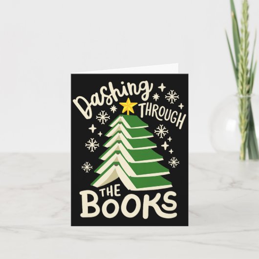 Dashing Through The Books Christmas Book Lovers Me カード (正面)