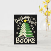 Dashing Through The Books Christmas Book Lovers Me カード (黄色い花)