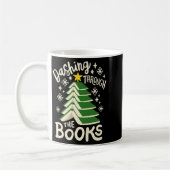 Dashing Through The Books Christmas Book Lovers Me コーヒーマグカップ (左)