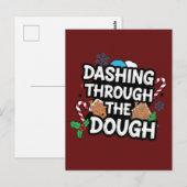 Dashing Through the Dough Christmas ポストカード (正面/裏面)