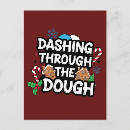Dashing Through the Dough Christmas ポストカード (正面)